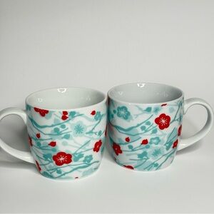 Now Designs Floral Coffee Cups Set of 2  Great condition with no chips or cracks